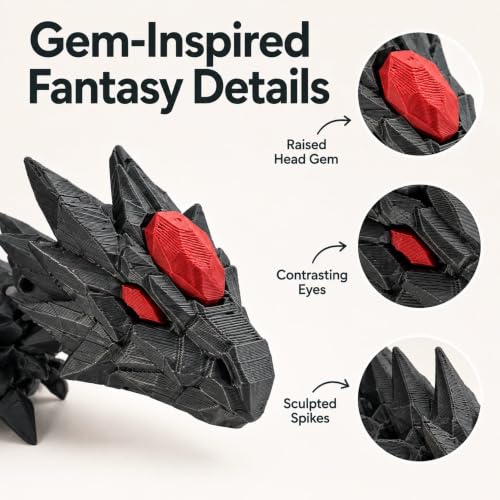 Xonery 3D Printed Crystal Dragon & Egg, Articulated Dragon for Dragon Fans - image 5