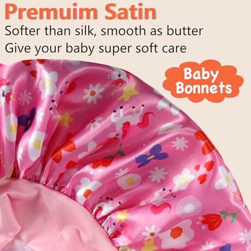 Kids Satin Bonnets (2 Pack) - Soft Silk Bonnets for Sleeping, Elastic Tie Band4