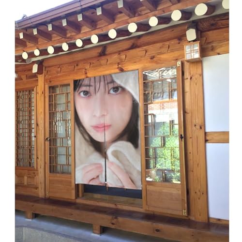 写真 岩本蓮加 (6) のれん 間仕切り 目隠し 暖簾 ドアカーテン ロング 和風 遮光 厚手 柔らかい 飾り 玄関/廊下/寝室/部屋/出入り口/キッチンに プライバシー保護