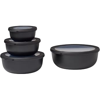 Mepal Cirqula Multi Bowl Round 4-Piece Set 4.6 L Nordic Black