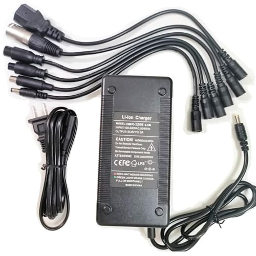 Chargeur rapide 54,6 V 3 A universel avec 7 prises pour batterie 48 V de vélo électrique