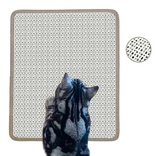 Deapher Cat Nail File Scratcher & Scratching Pad Natural Sisal Scratch Mat with 80-Grit Aluminum Oxide Wall/Floor Cat Scratcher that Files Nails for Easy Nail Trimming (13.3816.53)