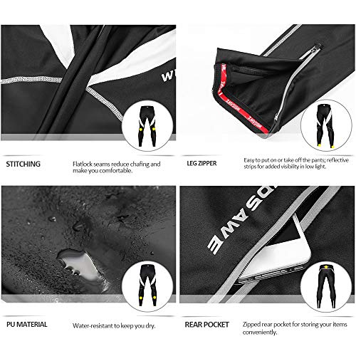 pedkit Calça de bicicleta masculina 3D acolchoada calça de ciclismo de estrada à prova de vento e me