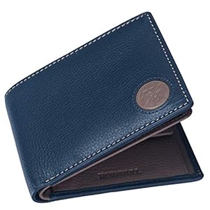 Hornbull Billy Navy/Mud RFID Blocking Leather Wallet for Men
