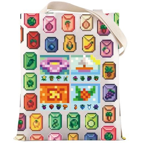 Sac à bandoulière pixel game en toile pour les cours et le shopping des gamers