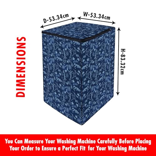 Image of Lithara Top Load Fully Automatic Washing Machine Cover for LG, Samsung, IFB, Whirlpool, Suitable for 5 kg & 5.5 Kg - Waterproof, Dustproof Cover (Print-4)