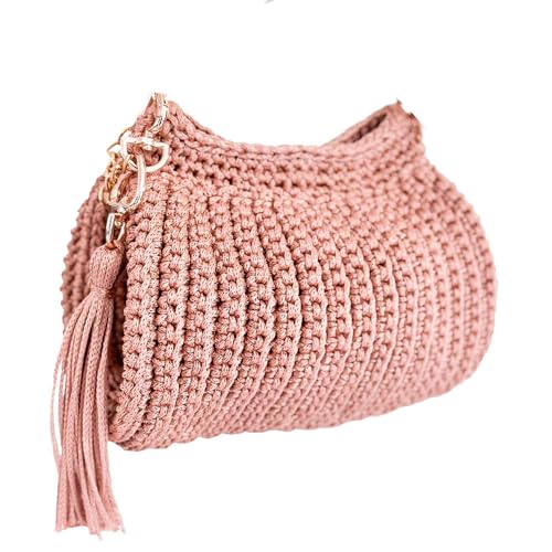 Bolsa Feminina Com Alça de Mão e Ombro Artesanal - Crochê