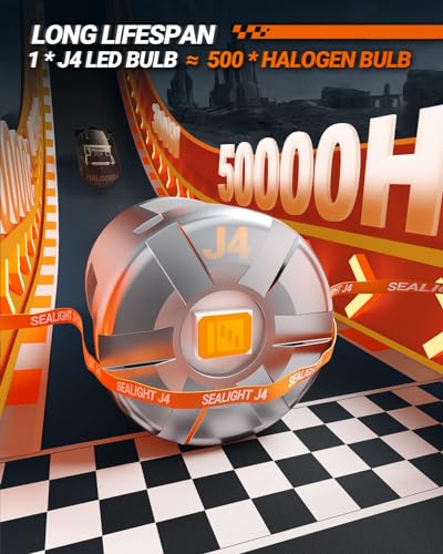 Image of SEALIGHT 194 Led Bulb, 2000K Amber 168 T10 Led License Plate Light 600% Brightness Replacement Bulbs For Trunk, License Plate Dome Map Door Courtesy Light (Pack Of 4)