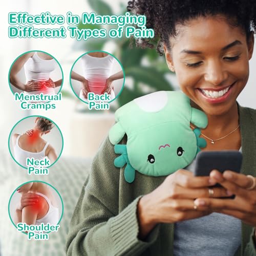 Image of Microwave Heating Pad for Pain Relief, 16 inch x 11 inch Microwavable Heating Pads for Cramps, Back Pain, Neck Shoulder, Muscles, Knee, Joints, Natural Heat Pack Moist Heat, Mint Axolotl