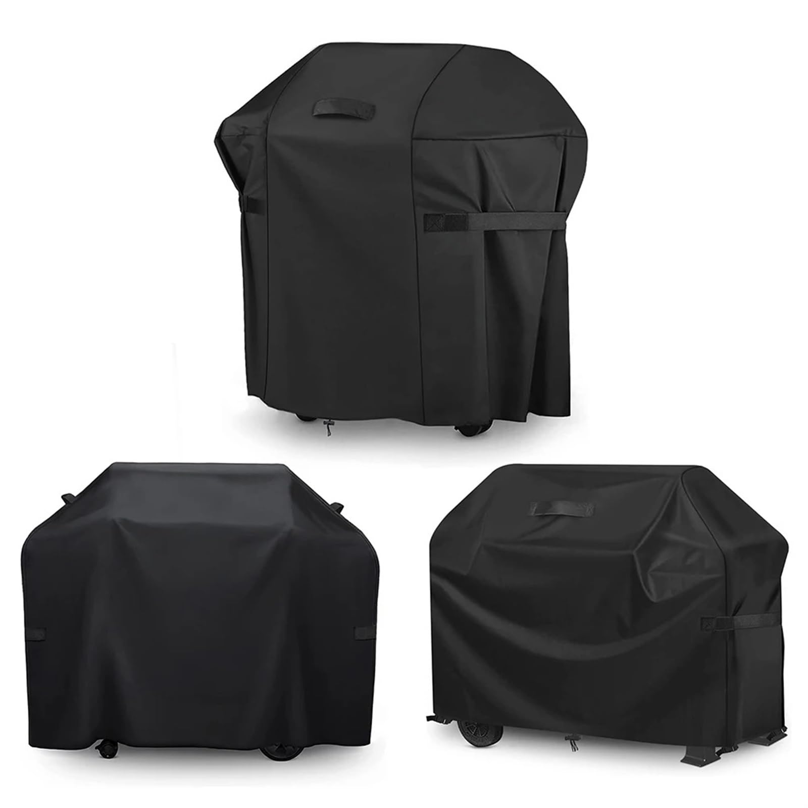 Copertura per griglia in tessuto Oxford 420D, copertura rotonda per barbecue, protezione dalla pioggia, accessorio da giardino per barbecue (S, 145 x 61 x 117 cm)