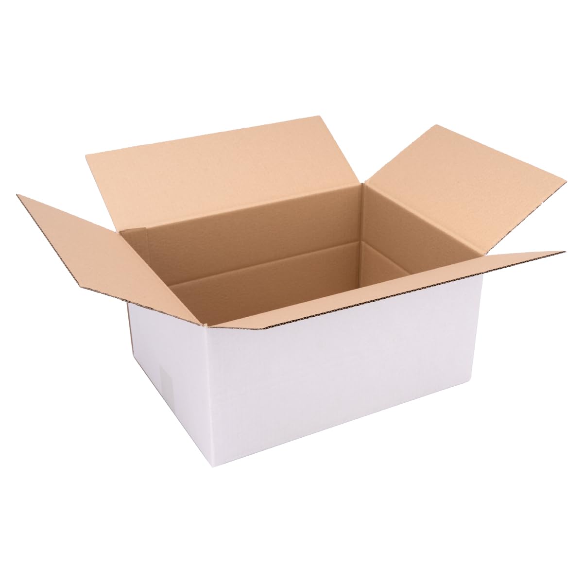 Cartons pliants 400 x 300 x 200 mm hauteur variable KK 90 Blanc 50 pièces simple cannelure