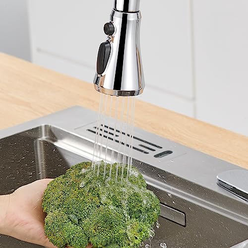 Kitchen Faucet Spray Head Replacement, Heisok 3-Function Kitchen Sink Faucet Replacement, Pull Down Kitchen Faucet Head Replacement With 9 Adapters, For Pull Out Faucet Spray Nozzle,Chrome #TOP7