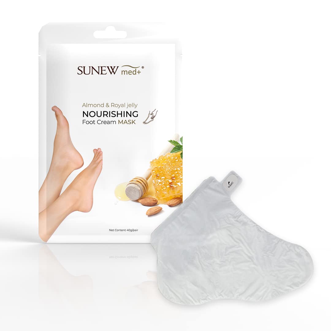 Rejuvenating foot mask with almond oil and royal jelly, regenerating, nourishing, moisturizing foot socks