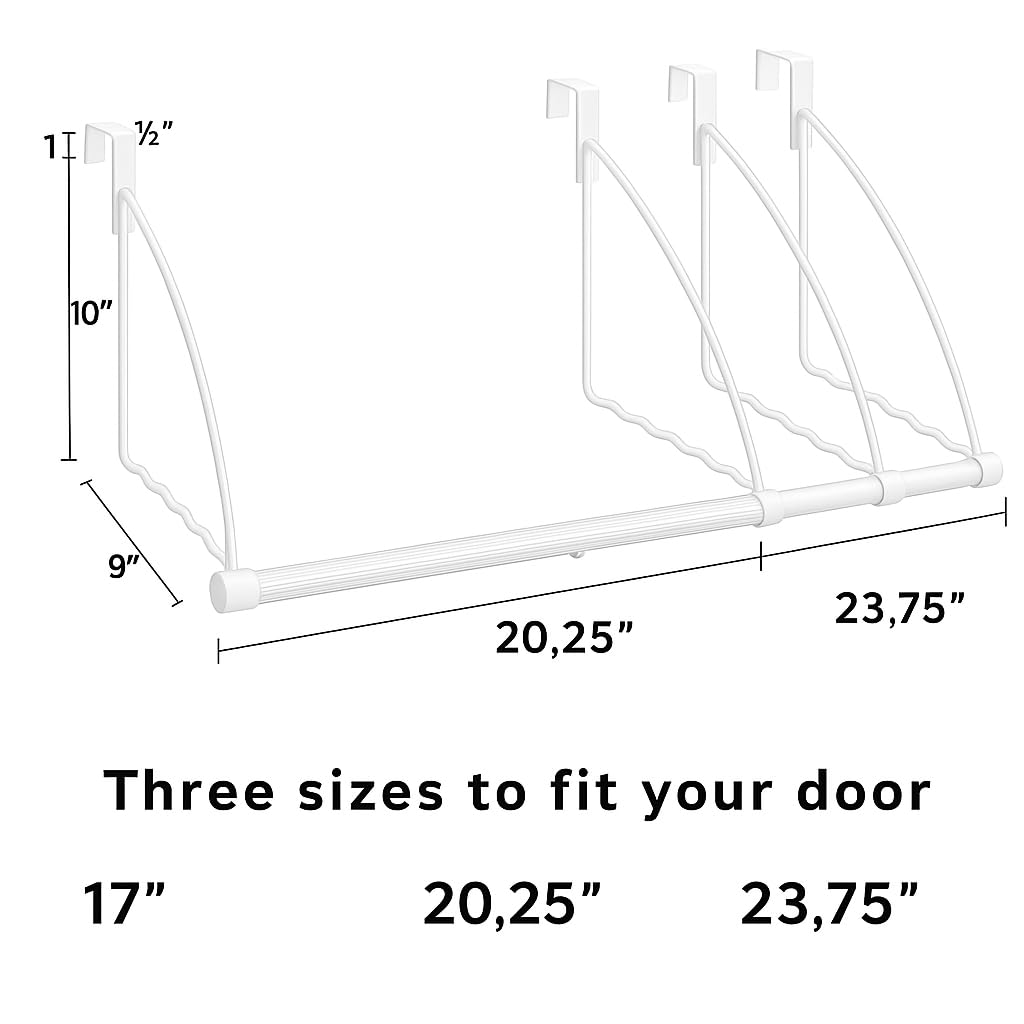 HOLDN’ STORAGE Over The Door Hanger - Door Rack Hangers for Clothes - Space Saving Designed for Bedroom & Bathroom - Ideal for Clothes & Towels - Drying Rack, White