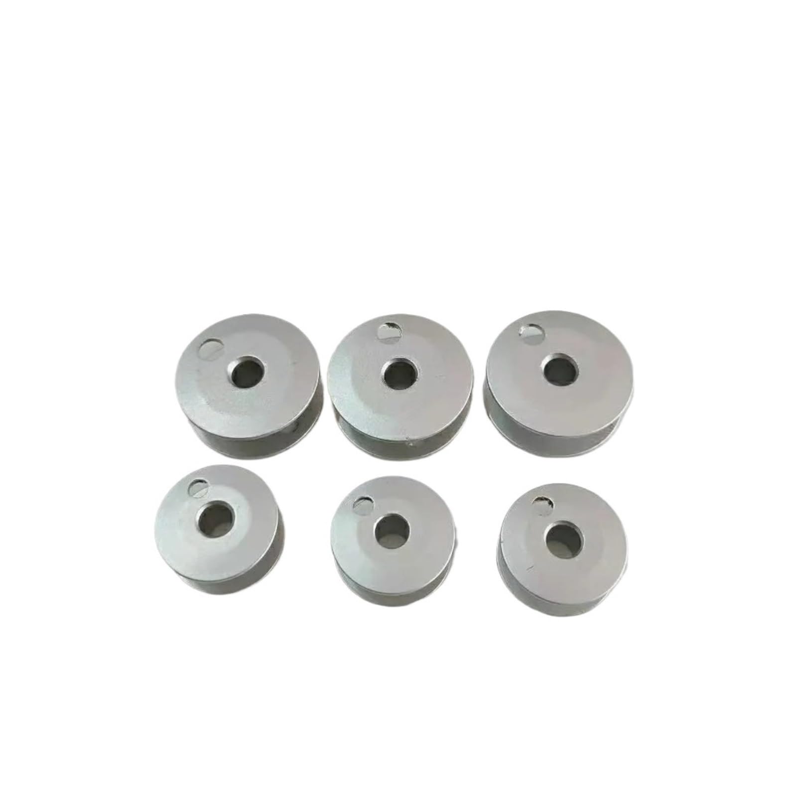 canillas maquina coser 20-100 Uds. De diámetro 22mm 28mm accesorio for máquina de coser bobinas aluminio gran tamaño en plata para MáQuinas de Coser Industriales(Small 22mm,100pcs)