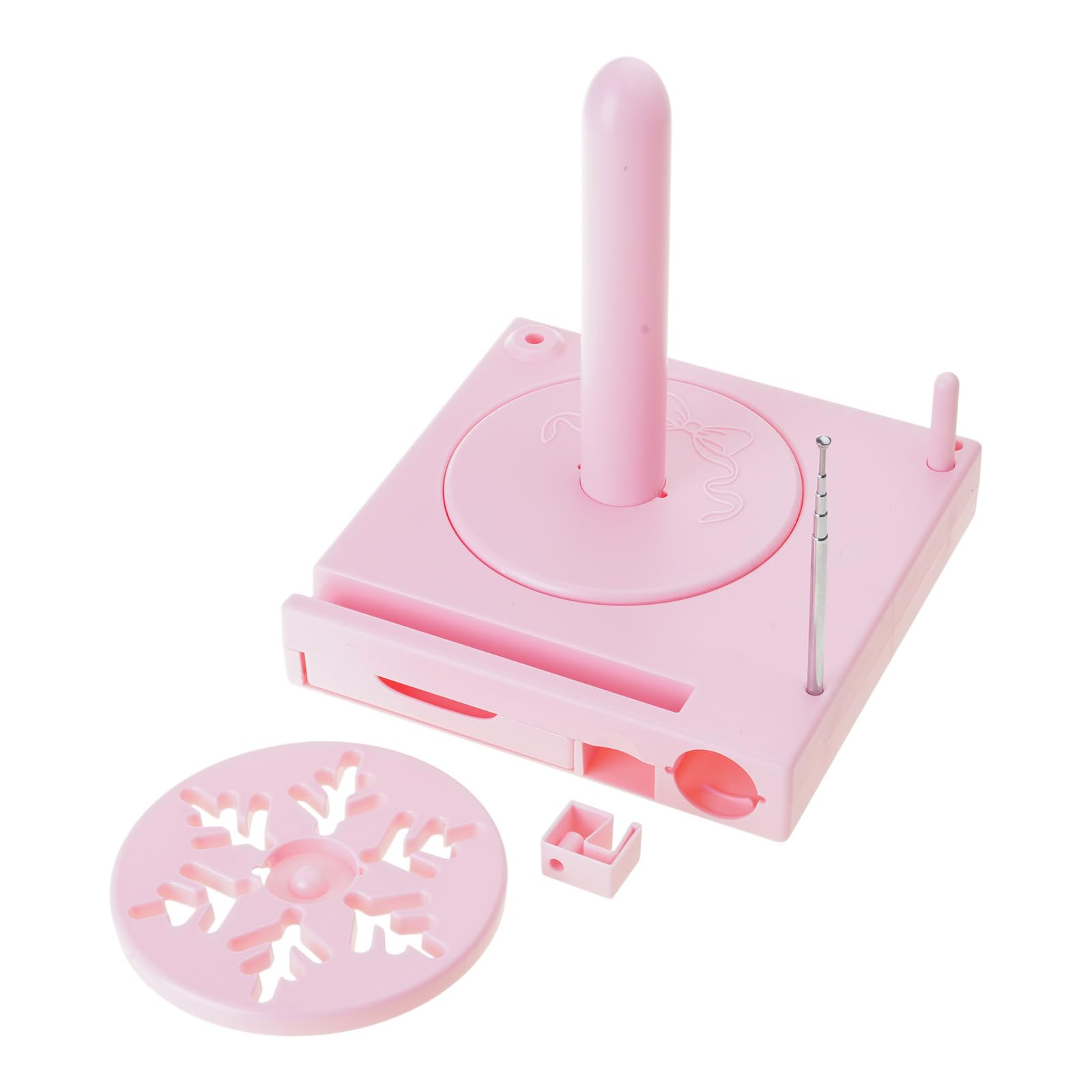 Supporto per filo con supporto per telefono e cassetto scorrevole, supporto per bobine di filo, supporto multifunzionale per uncinetto, maglieria, organizer per bobine di filato