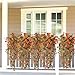 Artificial Fall Fake Flowers for Outdoor Fall Decoration,2 Pcs Faux Hanging Flowers Outdoor Fall Decor,UV Resistant Look Real Faux Mums Silk Flower for Outside Home Porch Patio Yard Balcony Planter