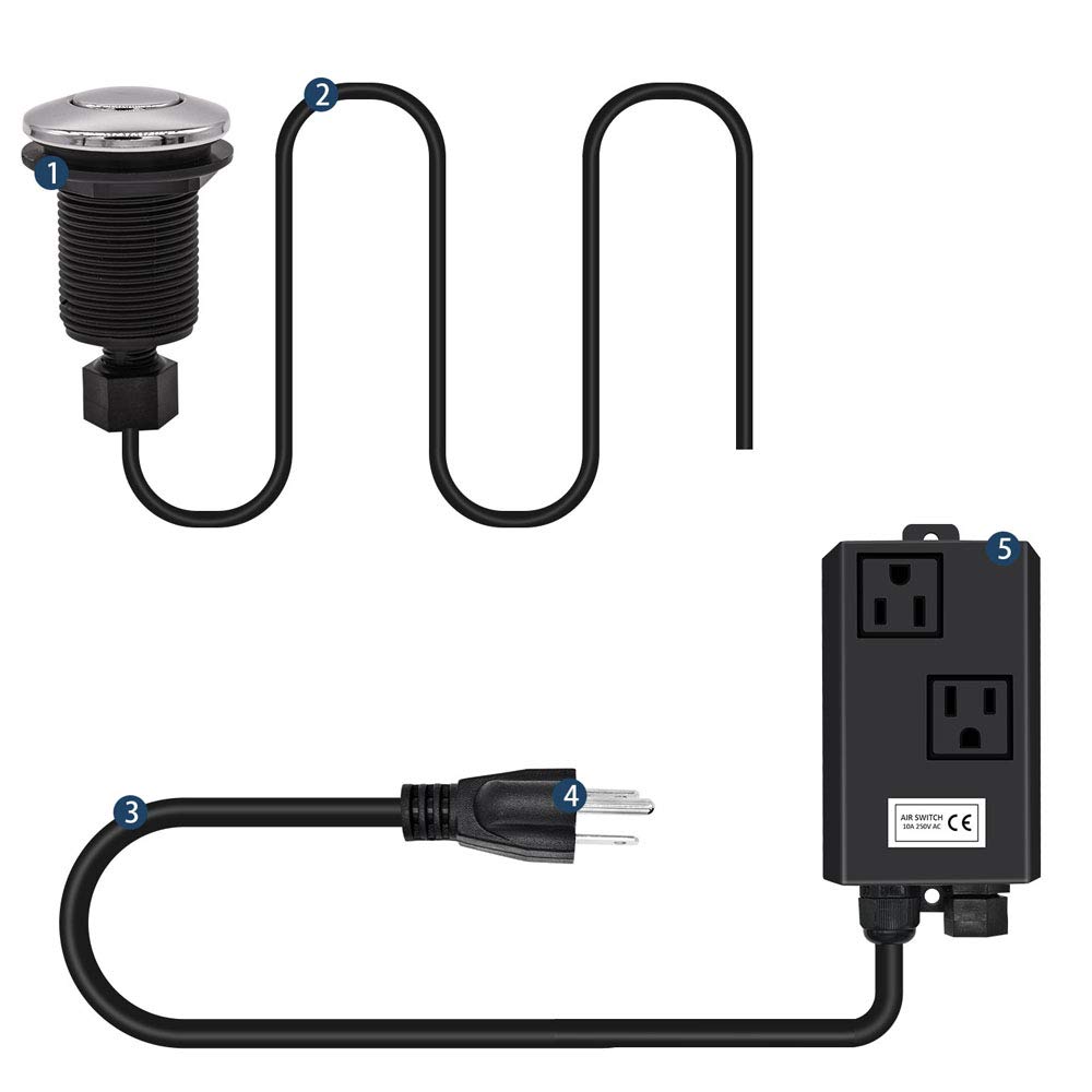 Buy Food Waste Disposer Air Switch Kit Single/Dual Outlet Sink Garbage