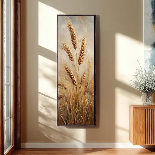 Toile verticale grand format XINBAO tableau de blé rustique pour salon et cuisine
