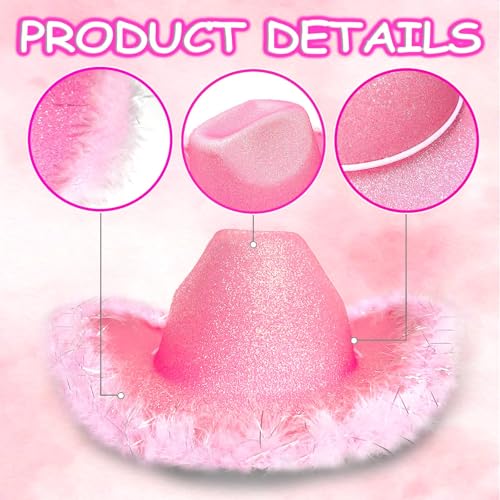 Image of SHENYI Glitter Cowgirl Hat with Heart Sunglasses Body Glitter Face Glitter Cowboy Hat for Women Men Music Festival Party