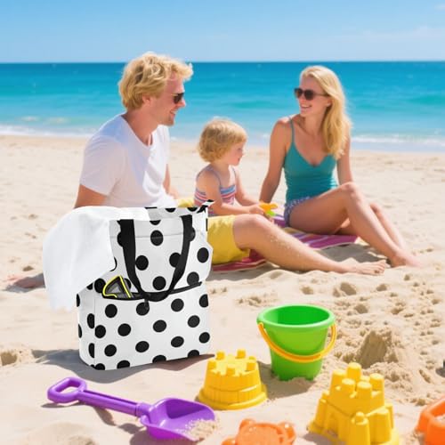 Bolsa de playa con cremallera y bolsillo externo, reutilizable y muy resistente 7
