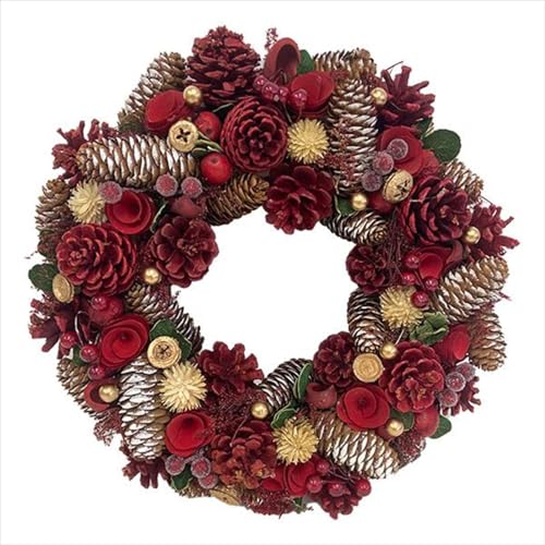 キューフラ(Q-FLA) クリスマス リース 玄関 飾りナチュラルリース L 室内 インテリア デコレーション ギフト プレゼント 803734