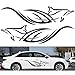 OceanAutos Adesivi per Auto con Delfini Che Giocano nella Decorazione dell'Acqua Strisce da Corsa Sportive Adesivi Laterali Adesivi per Auto in   Vinile con Linea di Cintura