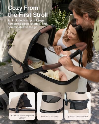Image of Momcozy ChangeGo Baby Stroller, Convertible Single-to-Double-to-Wagon Stroller with 23 Configurations