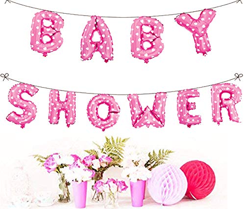 Image of Amfin Baby Shower Letter Foil Balloons /Baby Shower Decoration Material - Pink