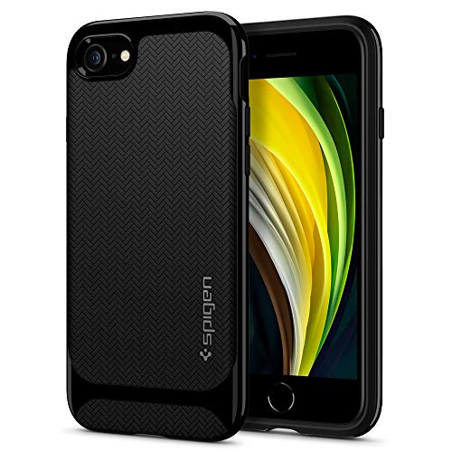 Spigen Neo Hybrid Designed for iPhone SE 2020 Case/Designed for iPhone 8 Case (2017) / Designed for iPhone 7 Case (2016) - Shiny Black