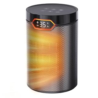 BREEZOME Space Heaters for Indoor Use, 1500W PTC Electric Heater for Bedroom, Portable Heater with Thermostat, 3 Modes & 24H Timer, Quiet Ceramic Desk Heater, Safety Room Heater for Home Office
