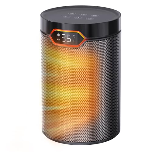 BREEZOME Space Heaters for Indoor Use, 1500W PTC Electric Heater for Bedroom, Portable Heater with Thermostat, 3 Modes & 24H Timer, Quiet Ceramic Desk Heater, Safety Room Heater for Home Office by BREEZOME - Used condition - CA$35.67