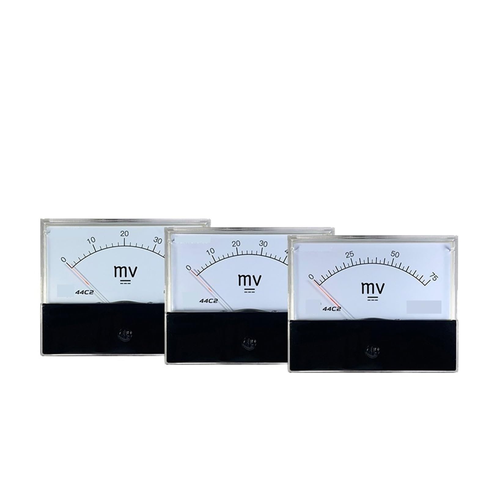 Comprobador de Voltaje Voltímetro analógico de Panel, milivoltímetro de CC 44C2 analógico con múltiples rangos de mV(DC75mv)