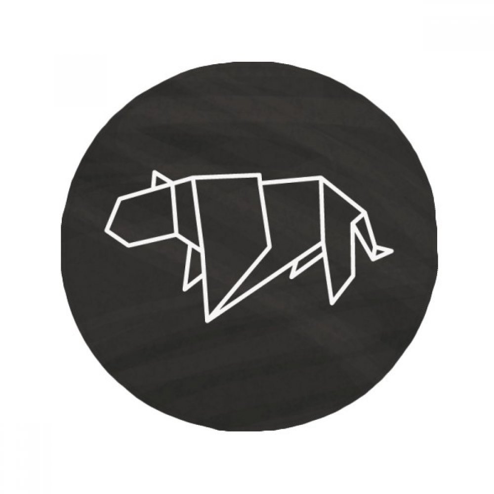 Tapis tigre origami géométrique antidérapant rond de 60cm pour sol de salon