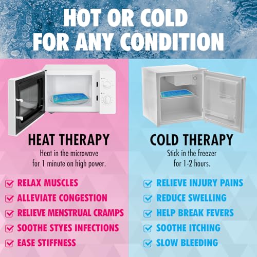 Image of Perfect Remedy 2-Pack Gel Ice Packs for Injuries with Strap Cover, Flexible Hot Cold Compress, Soothing Soft Ice Packs for aid in Injuries Conditions, Alternative to Hot Water Bottles (Blue, Regular)