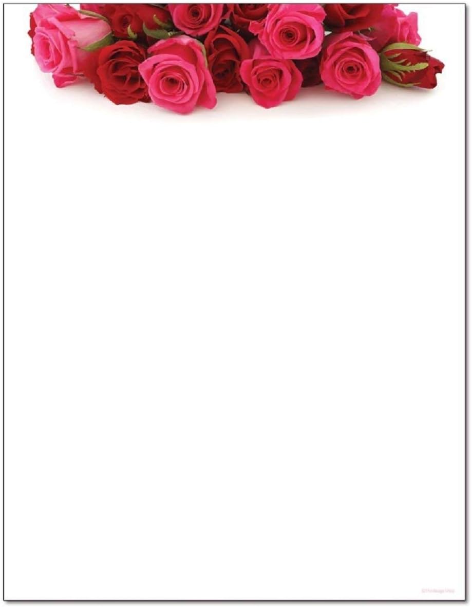 Rose Bouquet Letterhead - 100 Sheets/Pack - 1 Pack