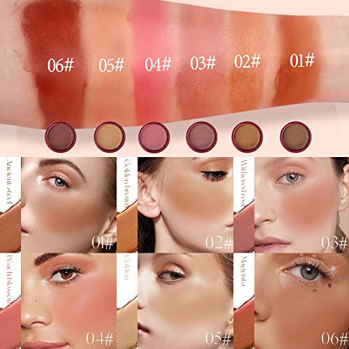 U-Shinein Cream Blush Makeup, Luminous Soft Putty Blush, Smooth Buildable Blush For Lip And Cheek Cream, Lightweight Skin Tint Blush Makeup, Velvety Face Blush With A Makeup Sponge, Peach Blossom #TOP2