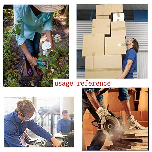 JZK Heavy duty Extra Large doornbestendige tuinhandschoenen voor mannen, geel lederen werkhandschoenen, volle vinger tuinhandschoenen, XL - Afbeelding 5