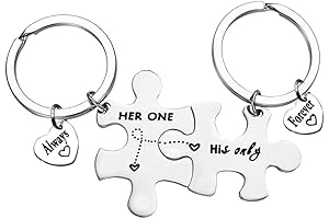 Couple Keychain Gift for Lovers - Interlocking Puzzle Couple Keychain Set