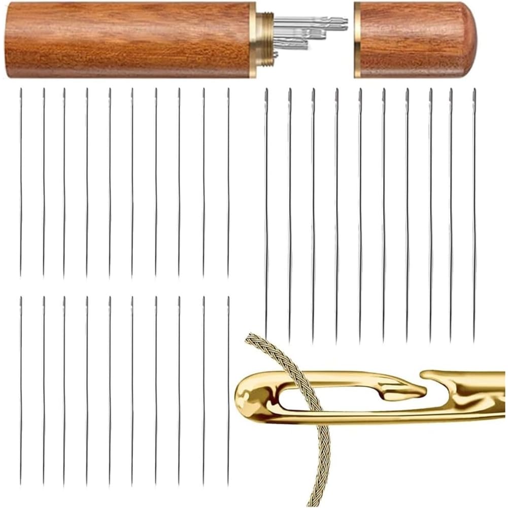 Hndhbfgrt Sewing and Mending Tools- Self Threading Sewing Machine for Embroidery for Hand Sewing, for DIY with Wood Case