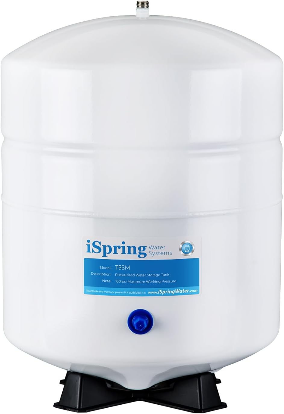 T55M 5.5 Gallon Residential Pre-Pressurized Water Storage Tank for Reverse Osmosis (RO) Systems , White