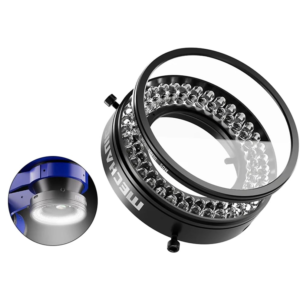 Microscope Ring Light Polarized Ring Lamp Adjustable 72 LED Ring Light Source Anti Glare Eliminates Reflection Illuminator for Stereo Microscope & Camera