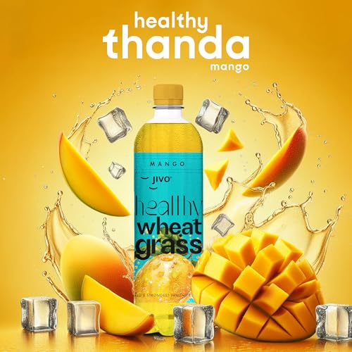 Image of JIVO Healthy Wheatgrass Juice with Mango Flavor - Body Detox & Immunity Booster, Natural Ingredients, 500ml (Pack of 1)