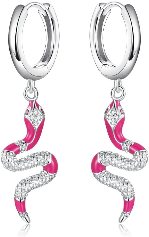 Boucles d'oreille de serpent en argent sterling pendantes pour sublimer vos tenues de soirée