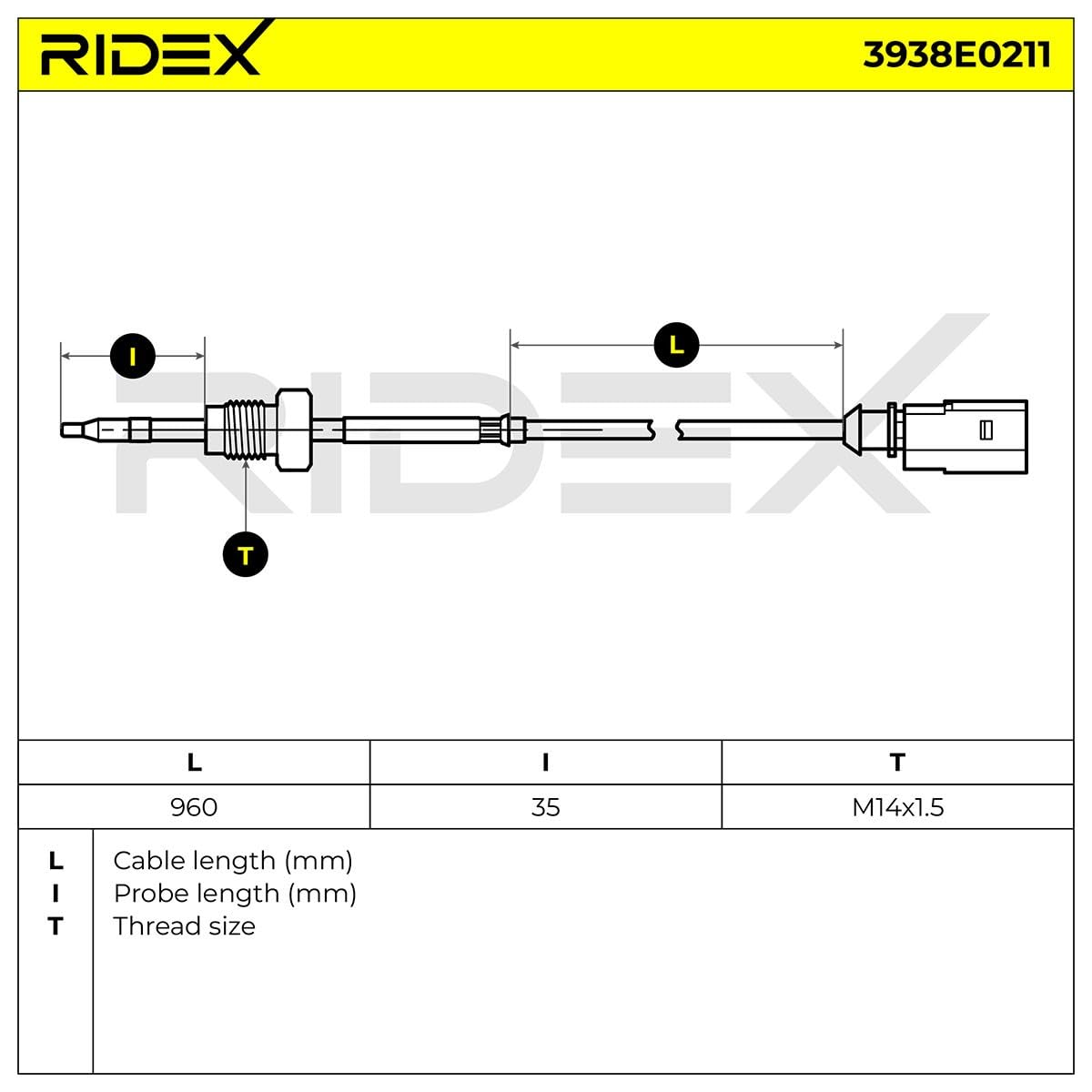 RIDEX 3938E0211 Palpeur de température des gaz