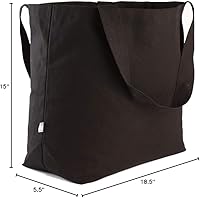 Vista 5 de Durable 100% algodón 12oz lona resistente extra grande bolsa de comestibles bolsa de playa bolsa de compras bolsa multiusos