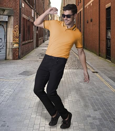 Image of i'sol Men's Tapered Slim Fit Comfortable Mid Rise Stretchable Jeans