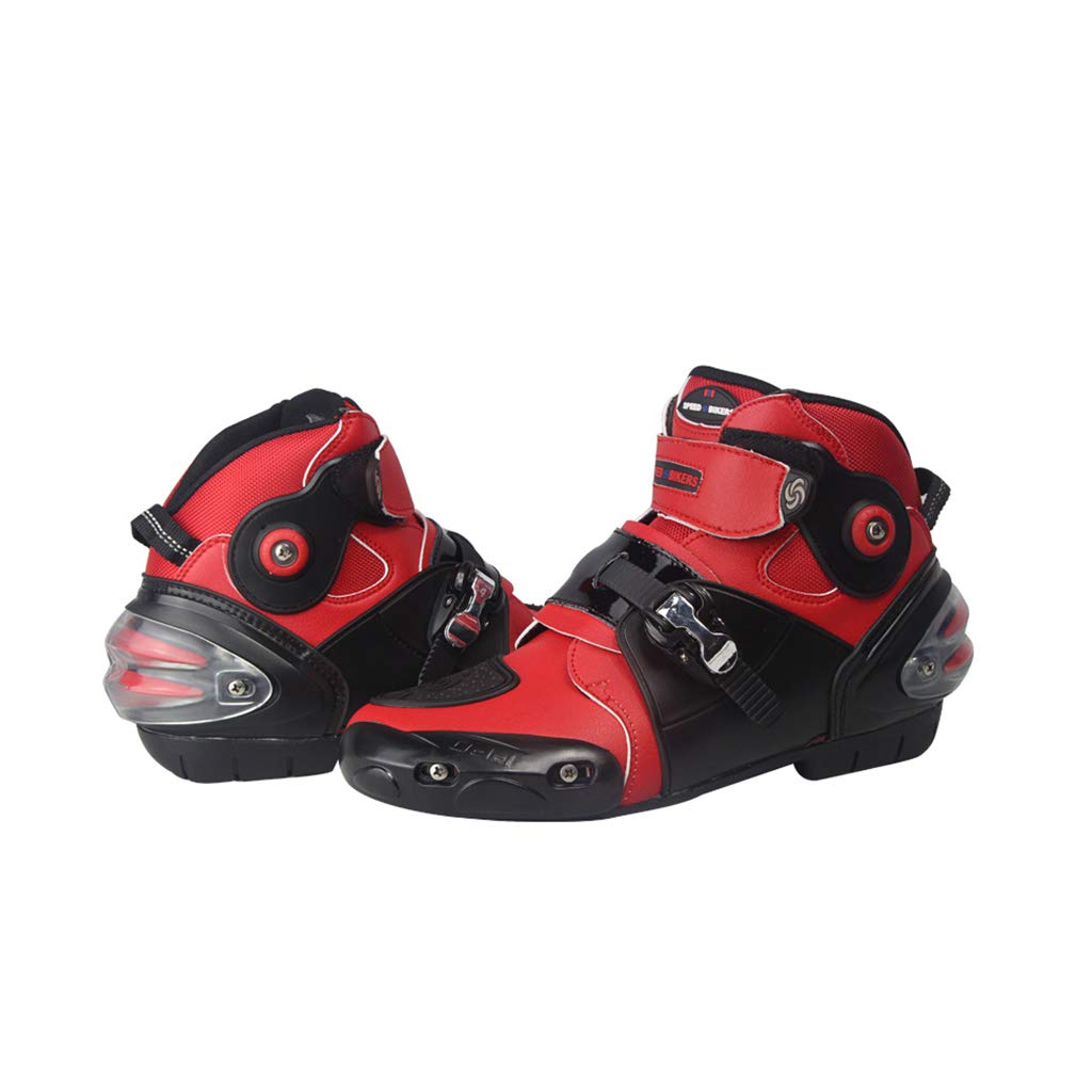 Motorradstiefel Sportstiefel aus Leder mit aufgesetzten Hartschalenprotektoren