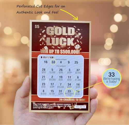 Image of WINGKIND 6 Pregnancy Announcement Scratch Off Cards - Pregnancy Reveal Fake Lottery Tickets - Announcement Ideas - Creative Way to Announce Your Pregnancy (Pack of 2)