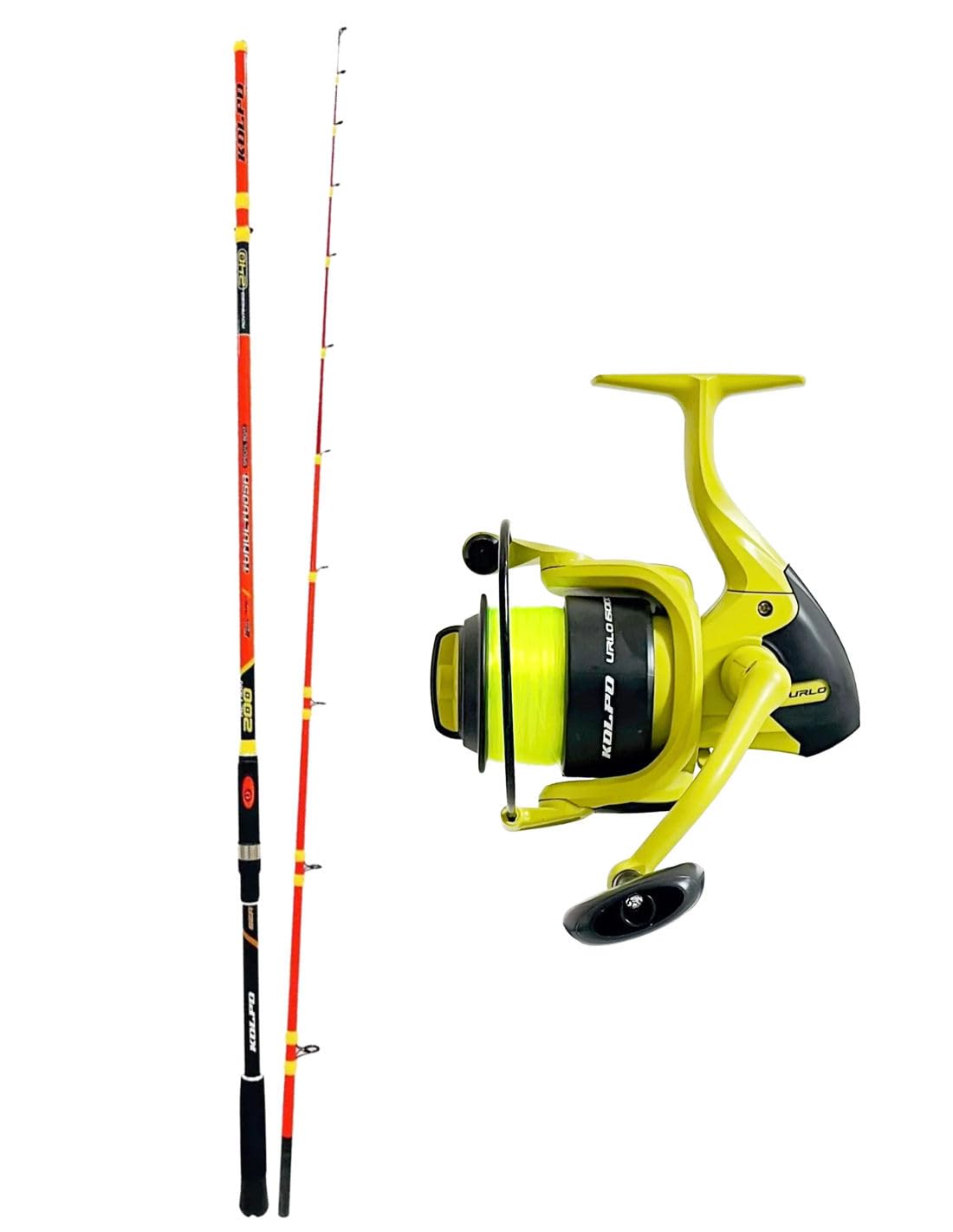 Kolpo combo per la pesca in mare con canna 200g 2.4m+ mulinello con filo precaricato